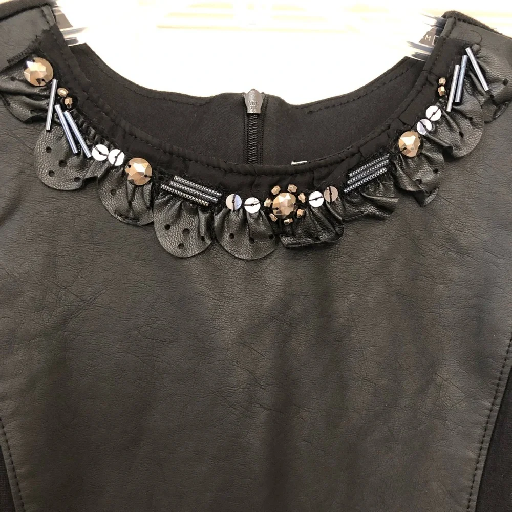 ⭐️ Girls Size 8 Blush By US Angels Black & Purple leatherette Dress